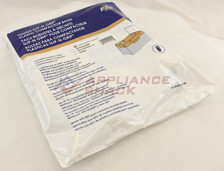 BAG DISPOSAL 15" 15-PCE PLASTIC COM (AS-0045193/W10165295RP)