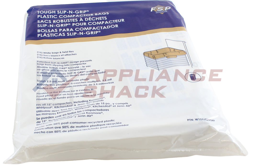 BAG DISPOSAL 15" 15-PCE PLASTIC COM (AS-0045193/W10165295RP)